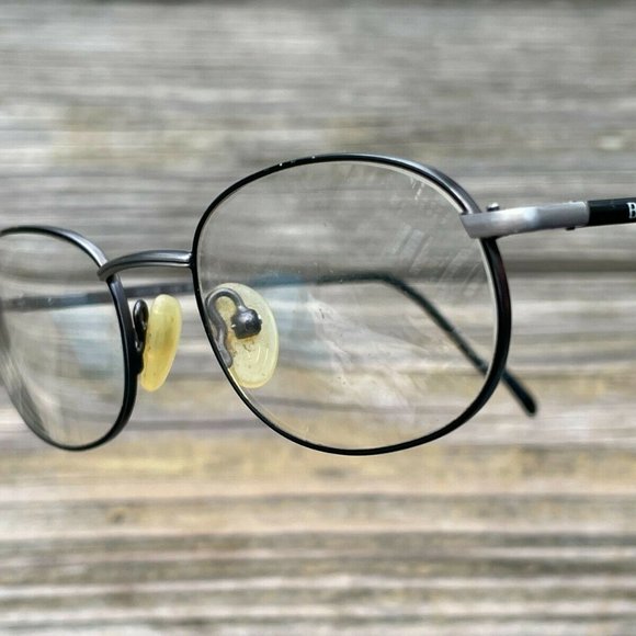 Bulova Eyeglasses Black Pewter 58[]18 110 Unisex Glasses Frame handmade in Italy